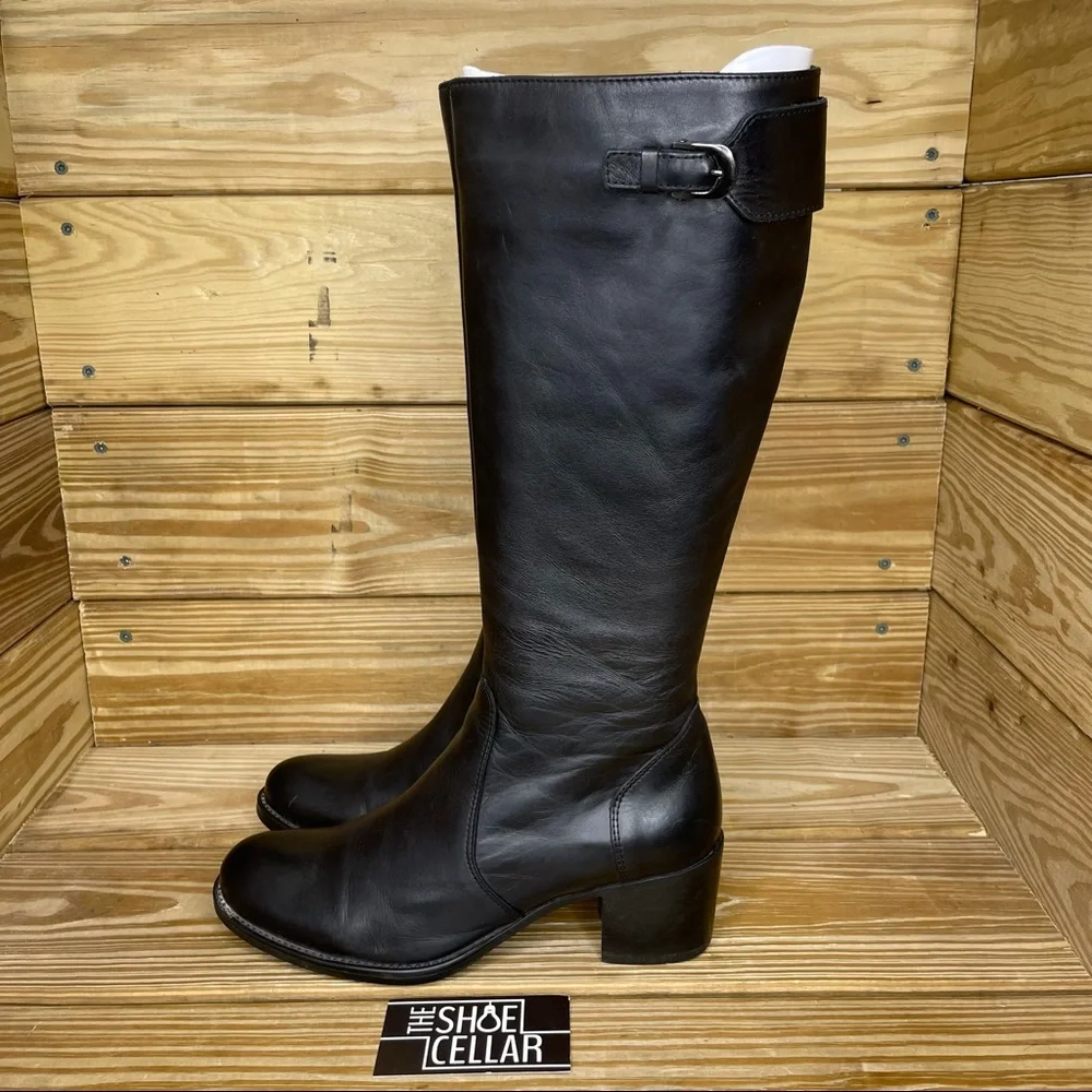 La Canadienne Women’s 9 Tall Heeled Boots Black Leather Fleece Lined Boots - Picture 4 of 10